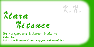 klara nitsner business card